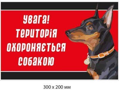 Осторожно злая собака табличка 300х200 мм д-8922 д-8922 фото