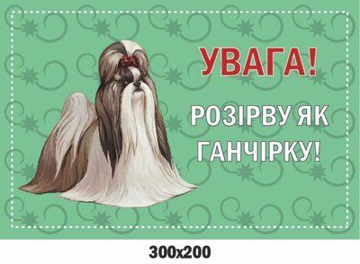Купить табличку с предупреждением Злой пес 300х200 мм д-9257 д-9257 фото