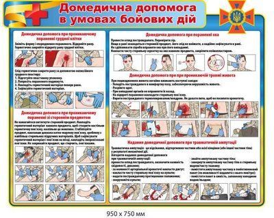 Стенд інструкція з надання домедичної допомоги в умовах бойових дій при травмах д-5287941 д-5287941 фото