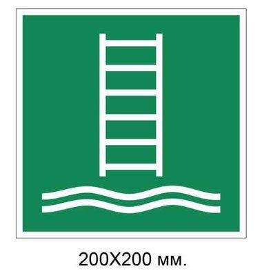 Знак Трап для посадки на судно 200х200 мм д-9098 д-9098 фото