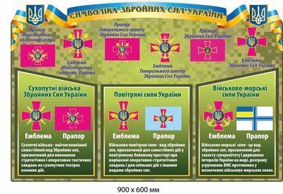 Стенд в класс безопасности виды символики ВСУ 900х600 мм д-9151 д-9151 фото