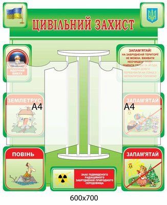 Стенд-книжка Гражданская защита (зеленый) Д-3573 Д-3573 фото