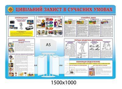 Стенд Гражданская защита в современных условиях (с карманами) Д-5615 Д-5615 фото
