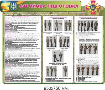 Класс безопасности в школе "СТРОЕВАЯ ПОДГОТОВКА" 950х750 мм д-9353 д-9353 фото