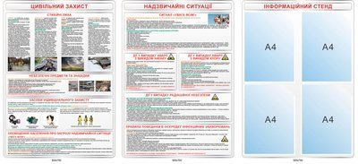 Уголок безопасности жизнедеятельности из 3-х стендов Д-6481 Д-6481 фото
