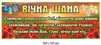 Стенд памяти Вечный почет Героям 800х300 мм д-9816 д-9816 фото