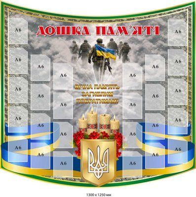 Стенд Дошка пам&rsquo;яті на 28 кишень A6 меморіальний стенд для фотографій героїв д-5467339 фото
