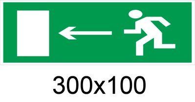 Табличка пожарный выход (зеленый фон) 300х100 мм д-5348 д-5348 фото