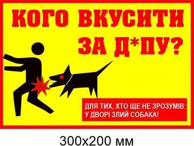 табличка злая собака 300х200 мм д-8899 д-8899 фото