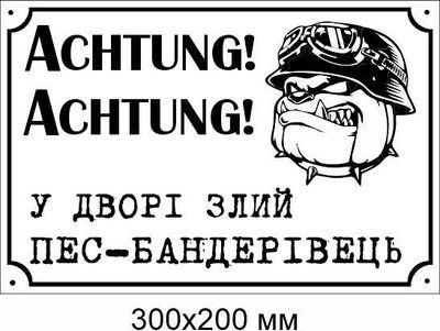 таблички злая собака 300х200 мм д-8902 д-8902 фото