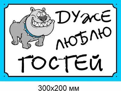табличка во дворе злая собака 300х200 мм д-8905 д-8905 фото